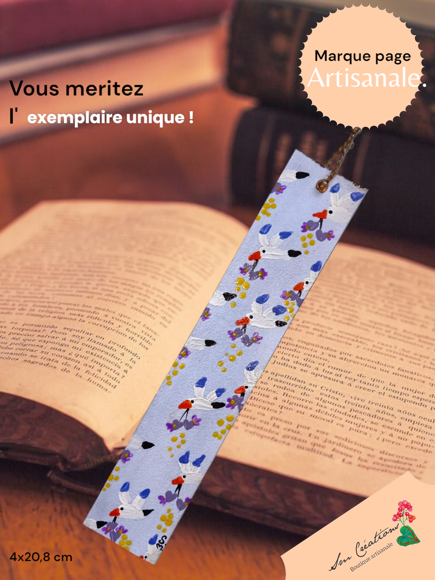 Marque page artisanale Collection Floraison 25' - Exemplaire unique signé - Nouveauté 2025