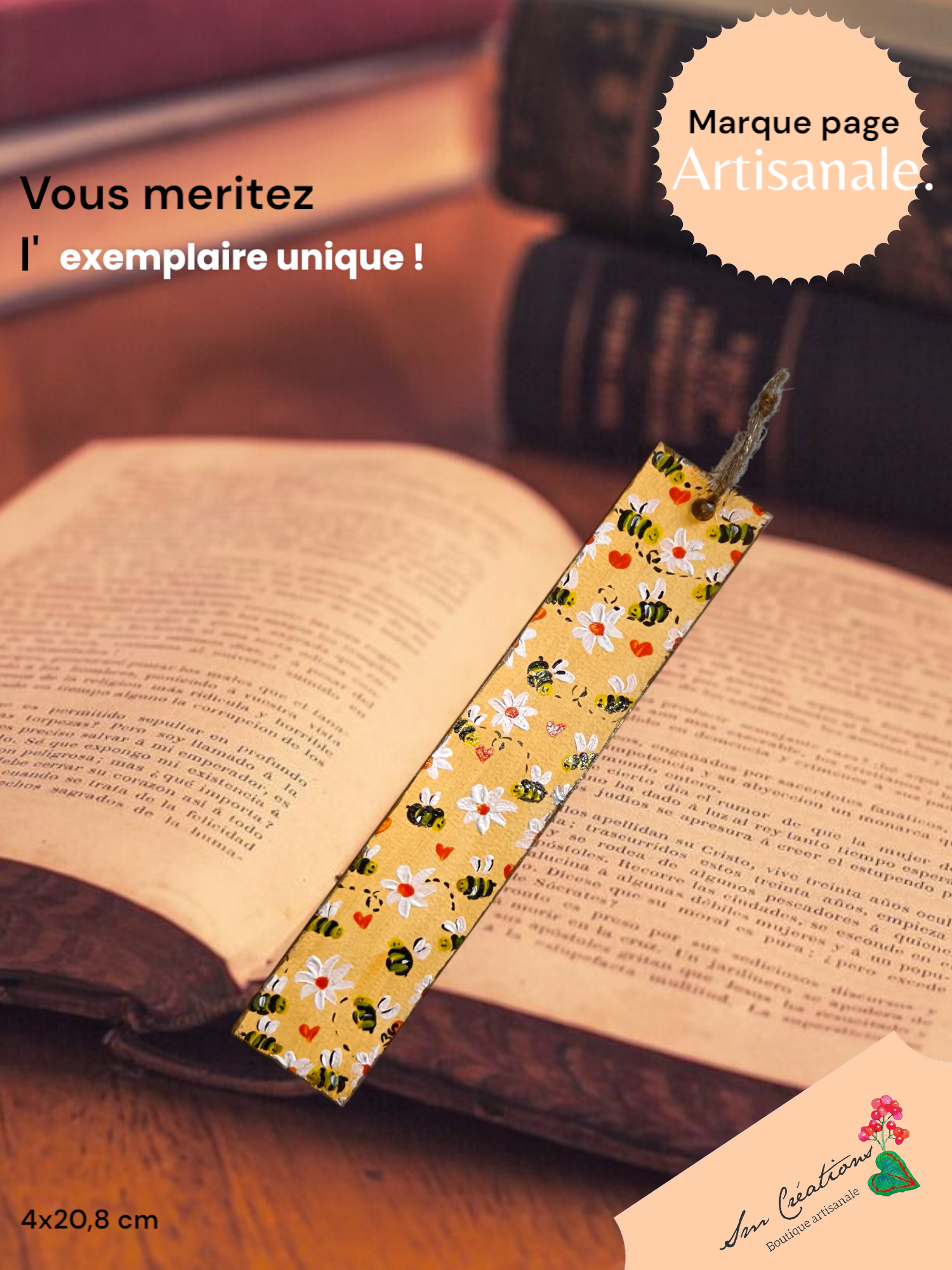 Marque page artisanale Collection Floraison 25' - Exemplaire unique signé - Nouveauté 2025