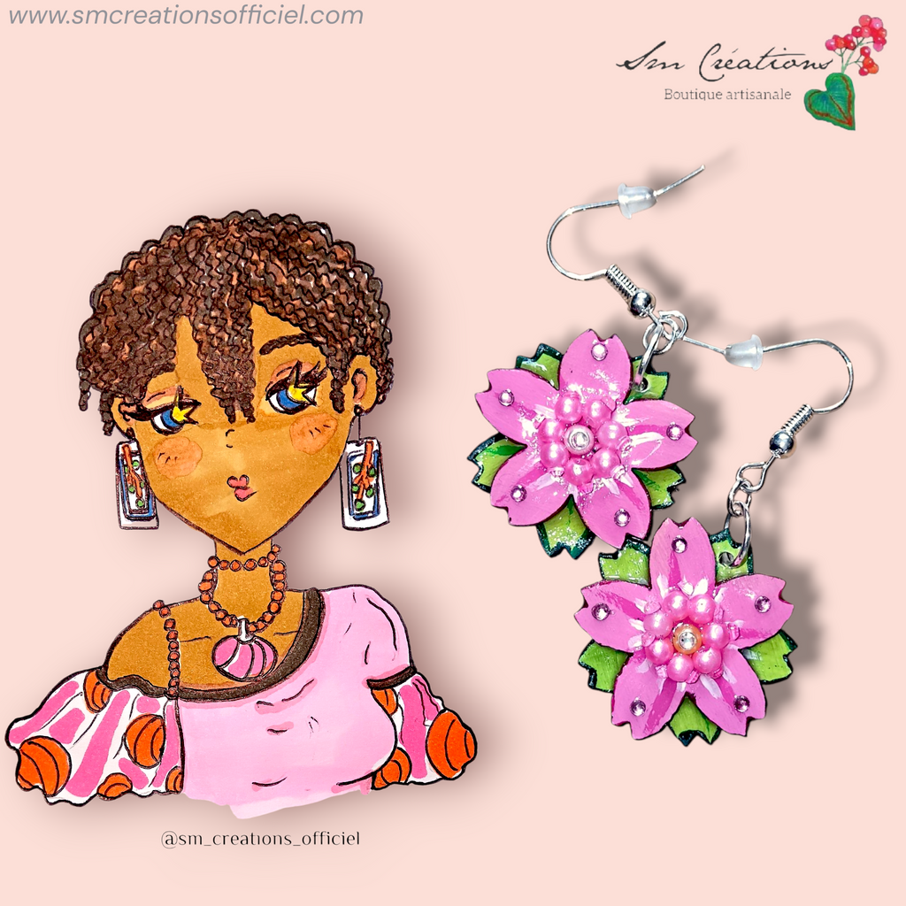 Boucle d'oreille Arte | ''Lotus de saison '' 95% Naturel