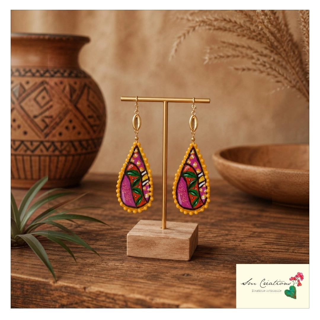 Boucle d'oreille Arte | ''Goutte d'or'' /95% Naturel