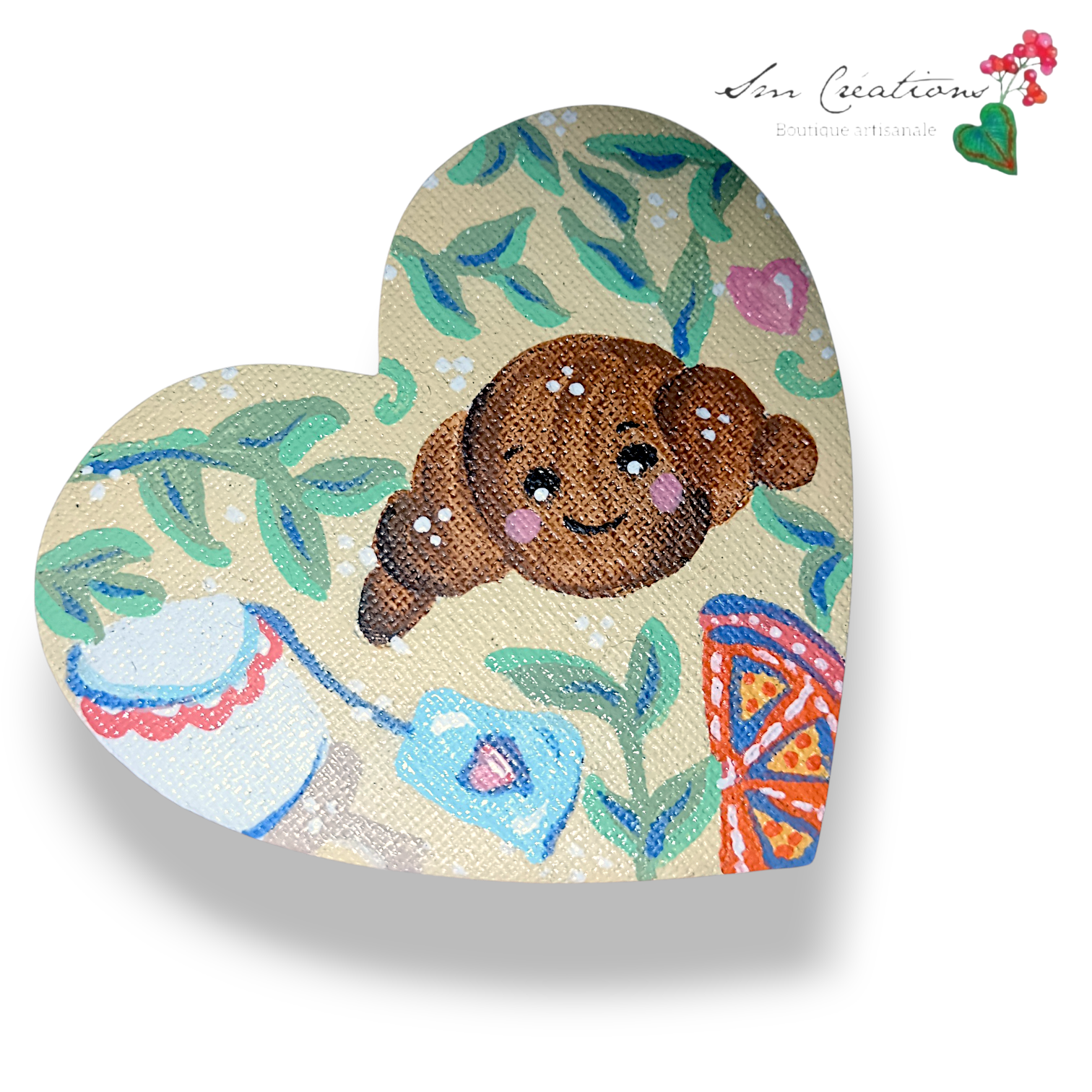 Duo d'aimants décoratifs artisanaux peints à la main – Croissants gourmands