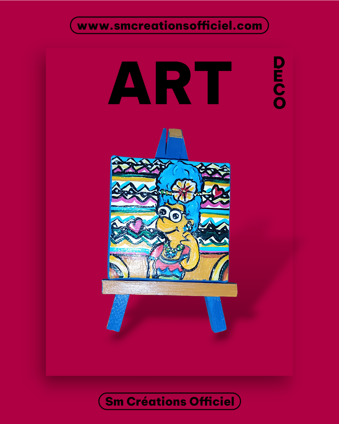 (Lot de 2) Peinture décoratif joviale ''Duo Simpson''| Signé Sm