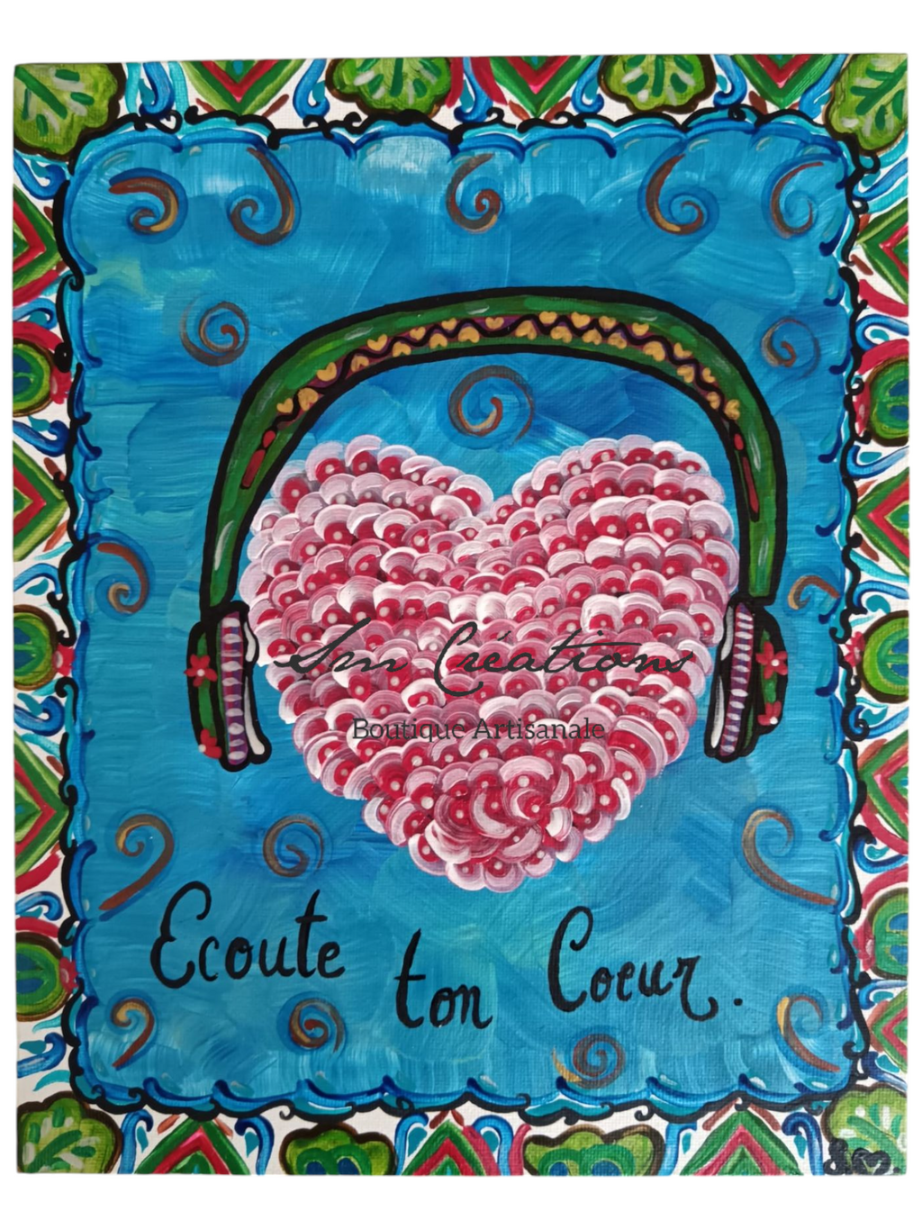 "Ecoute ton coeur" Peinture acrylique 24X30 Oeuvre originale - 𝓒𝓸𝓵𝓵𝓮𝓬𝓽𝓲𝓸𝓷 𝓟𝓮𝓷𝓼𝓮̄𝓮 𝓟𝓸𝓼𝓲𝓽𝓲𝓿𝓮