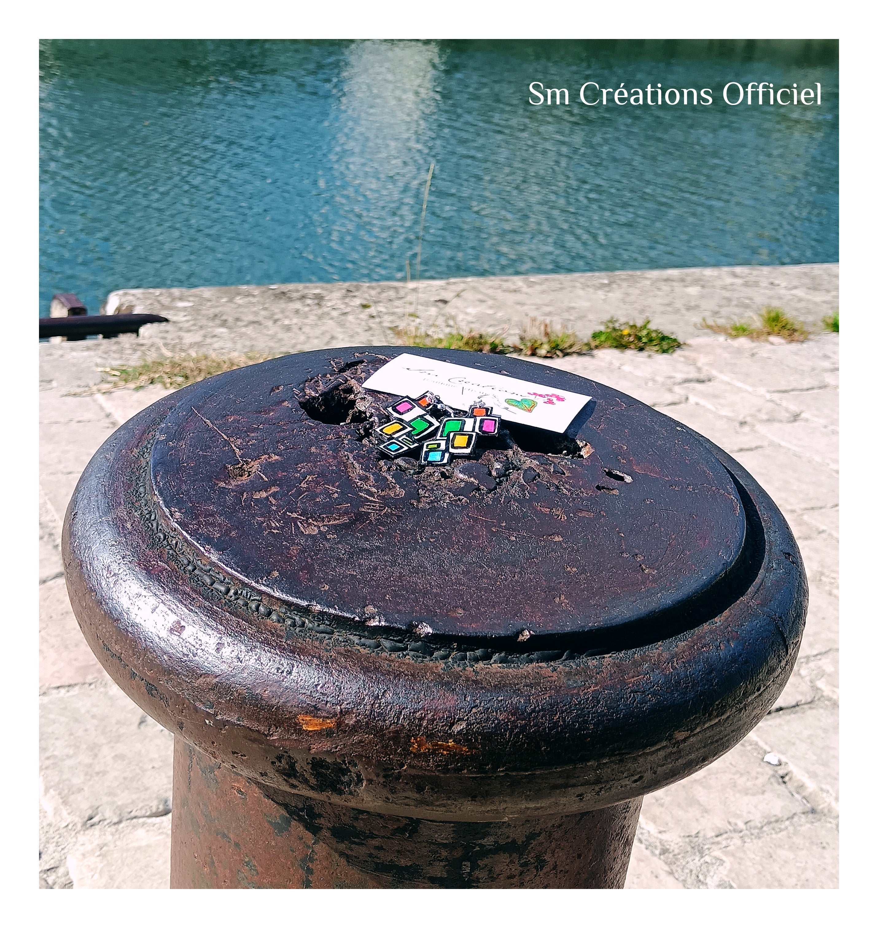 Boucle d'oreille artisanale Arte| ''L'algo rythme?" 95% Naturel