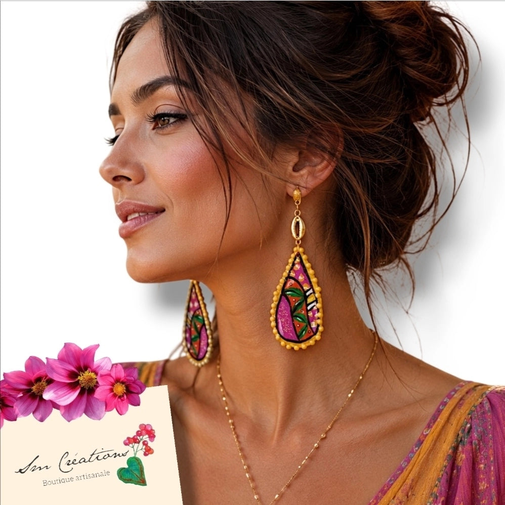 Boucle d'oreille Arte | ''Goutte d'or'' /95% Naturel