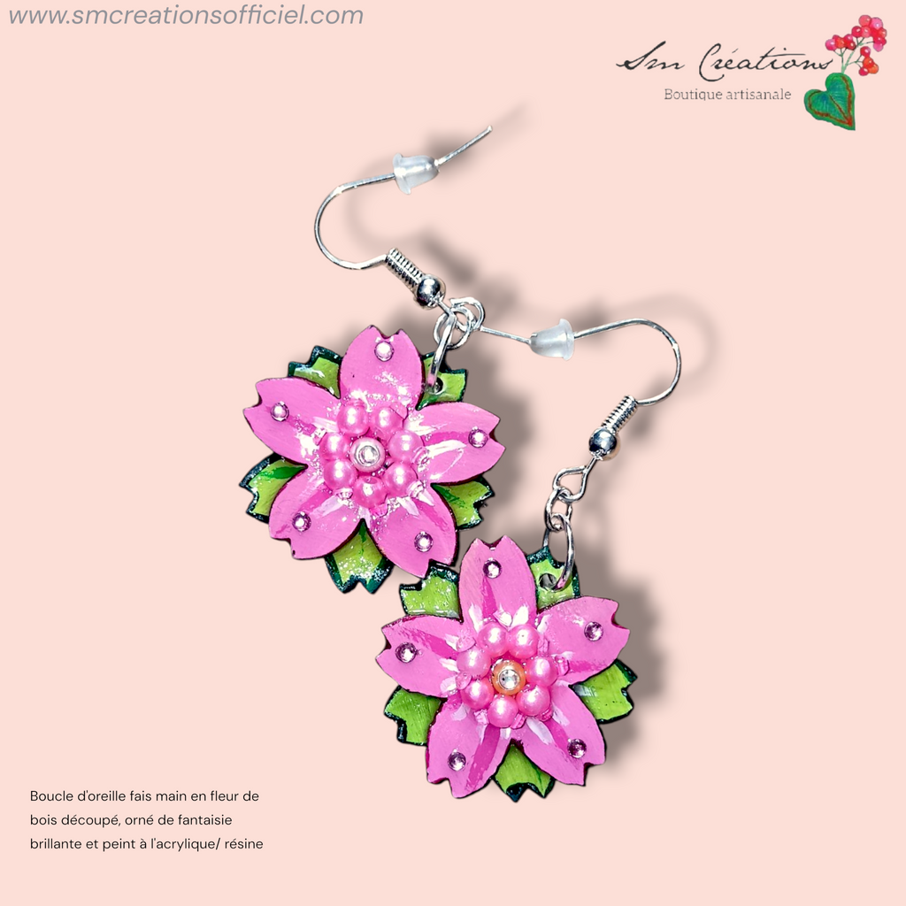 Boucle d'oreille Arte | ''Lotus de saison '' 95% Naturel