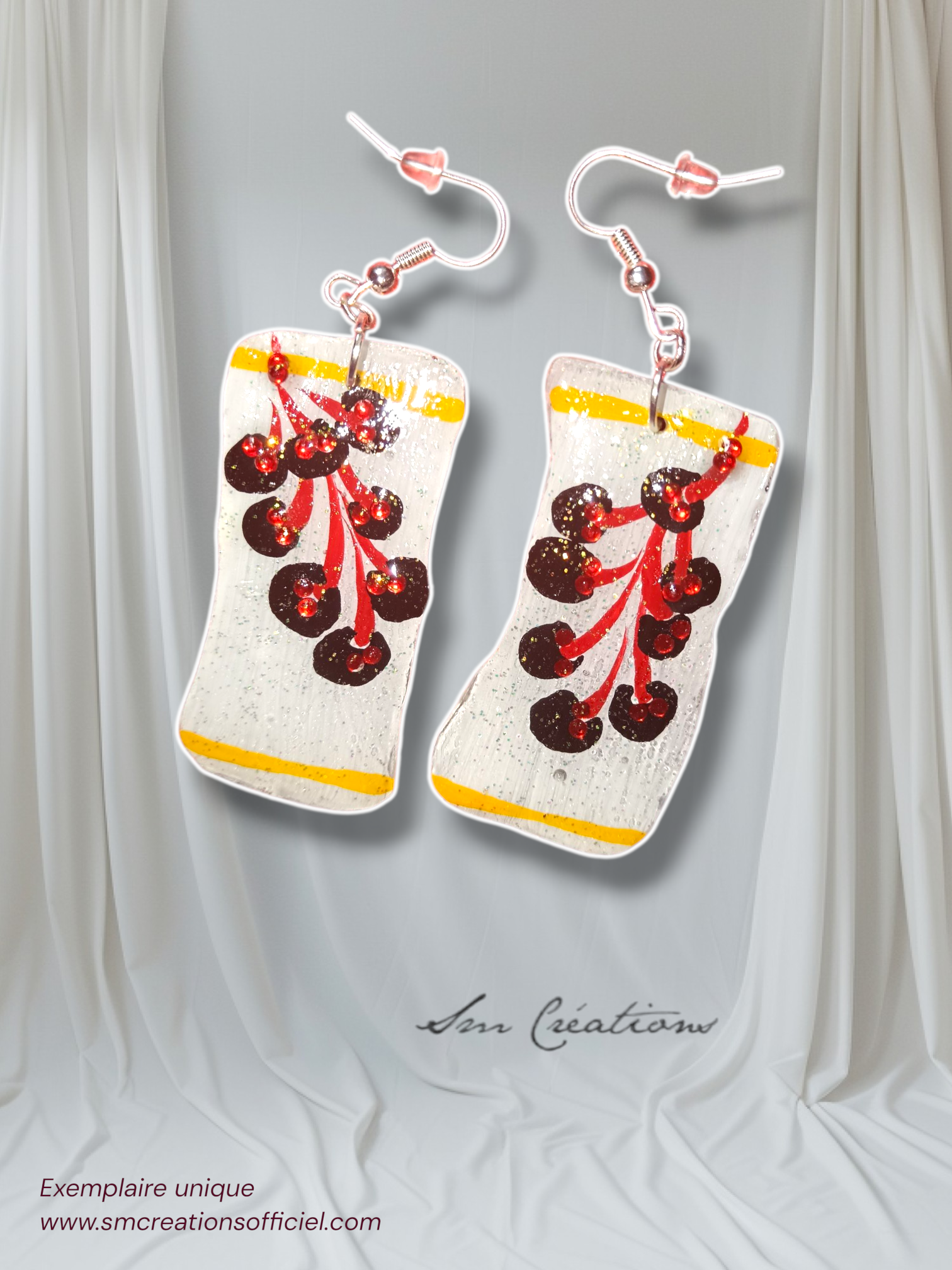 Boucle d'oreille artistique | 95% Naturel Fais Main