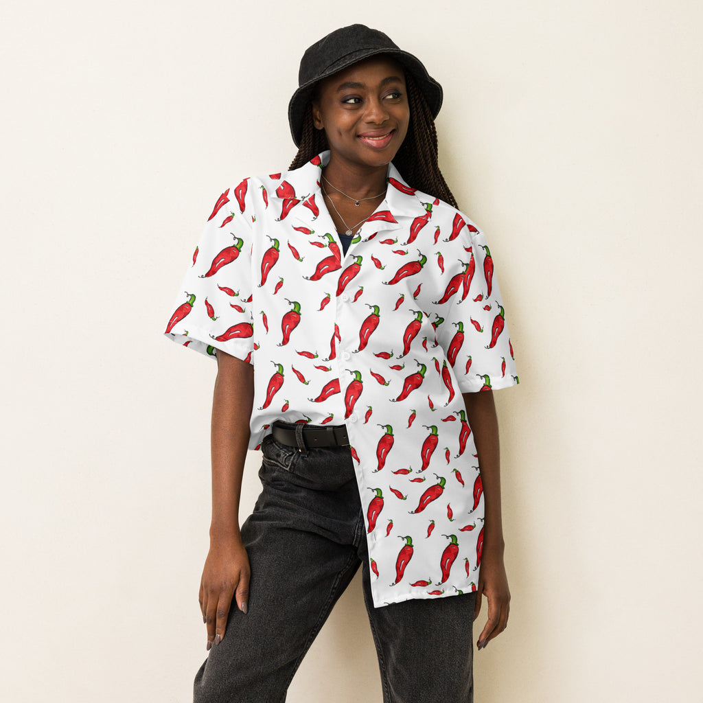 Chemise tendance à boutons unisexe ''Piment'' Printemps Été 2025
