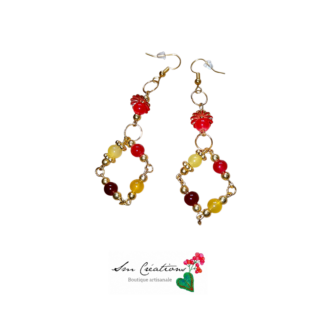 Parure Bracelet Boucle d'oreille ''Le chant du baobab'' Fabrication Unique