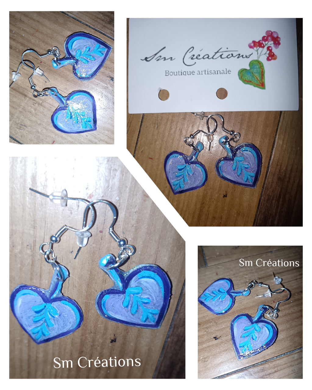 Boucle d'oreille artistique | 95% Naturel Fais Main