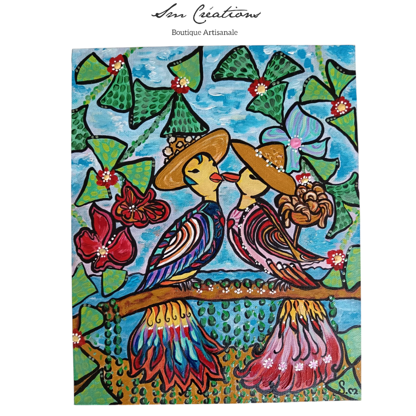 "Comme un souvenir d'été" Toile originale 24X30 cm - Exemplaire unique signé - Peinture acrylique 3D Paint