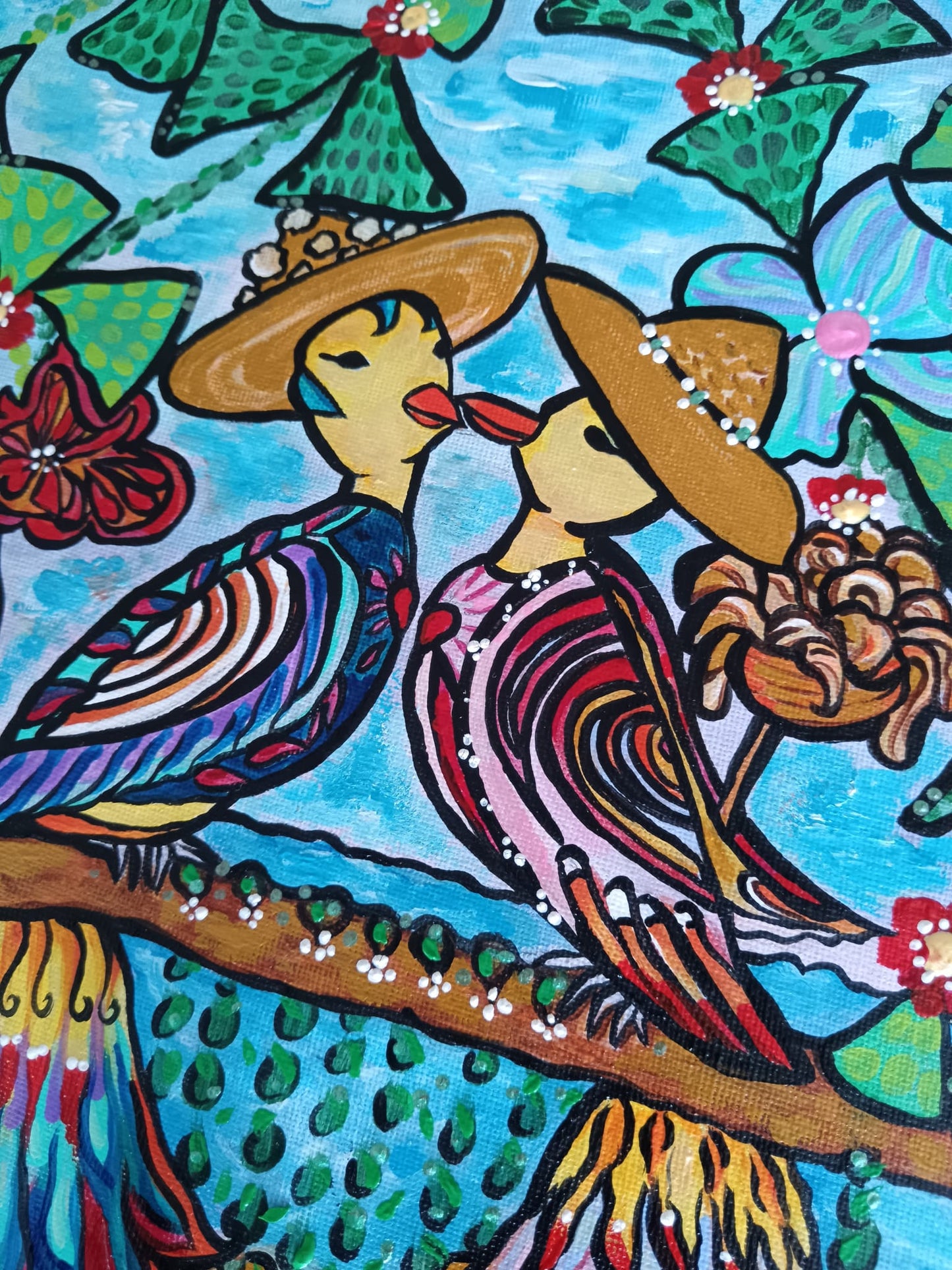 "Comme un souvenir d'été" Toile originale 24X30 cm - Exemplaire unique signé - Peinture acrylique 3D Paint