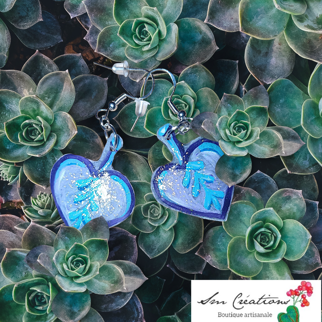 Boucle d'oreille artistique | 95% Naturel Fais Main