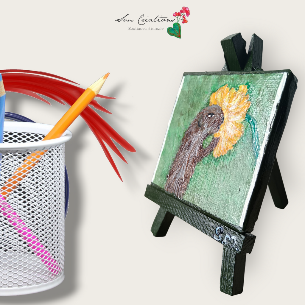 Peinture décoratif joviale ''Elle sent bon''| Signé Sm