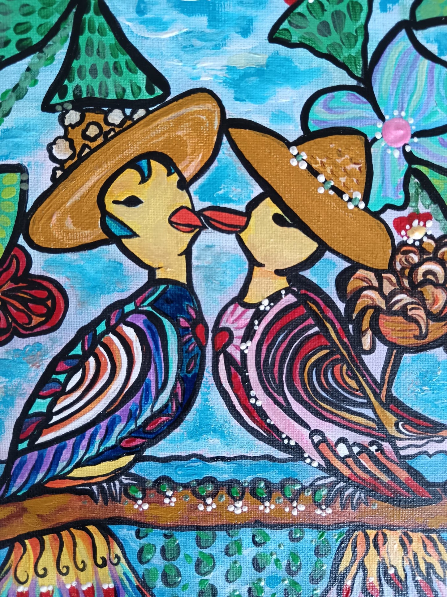 "Comme un souvenir d'été" Toile originale 24X30 cm - Exemplaire unique signé - Peinture acrylique 3D Paint