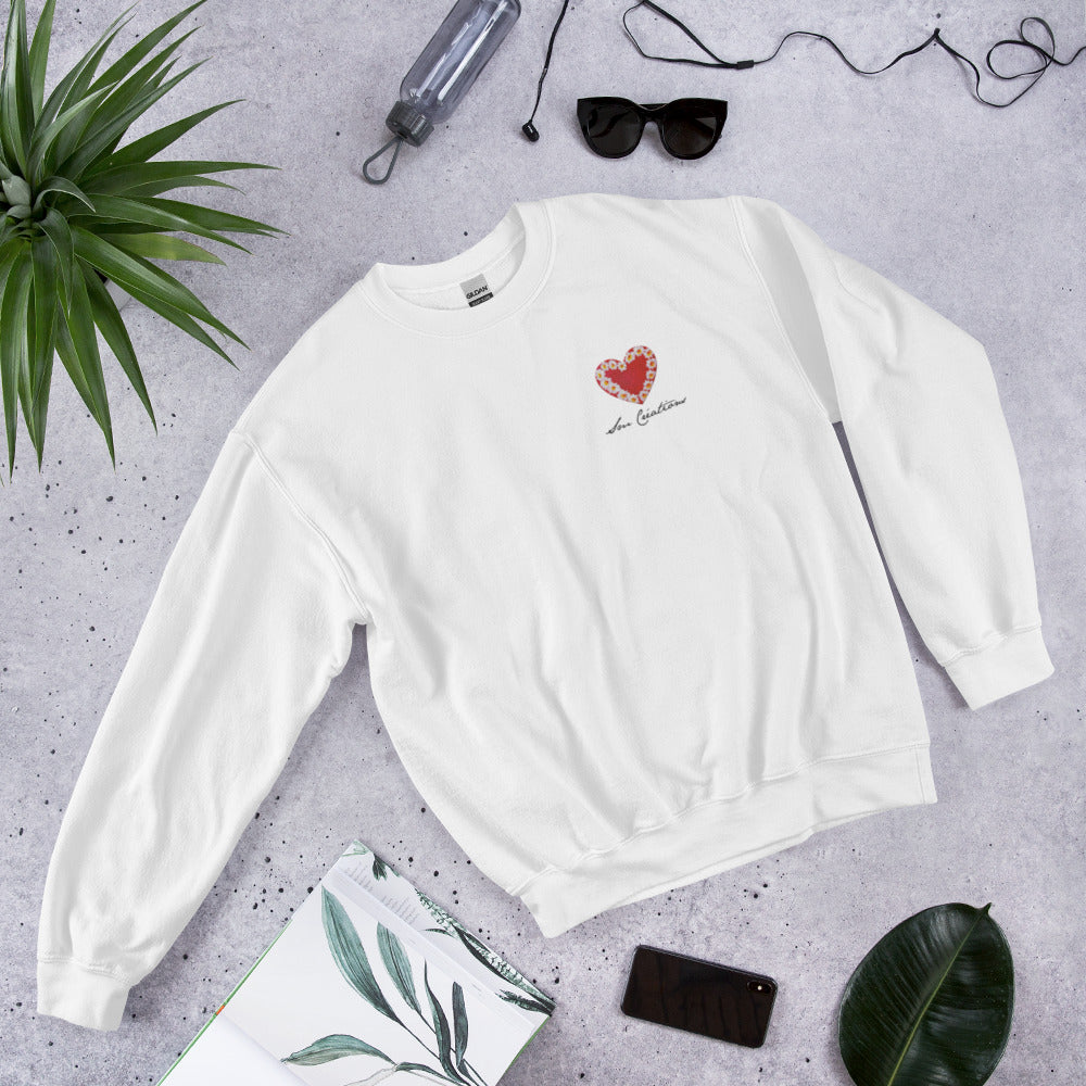Sweat Unisexe à Col Rond ''Coeur Marguerite " type Classical / Spring Summer 2025