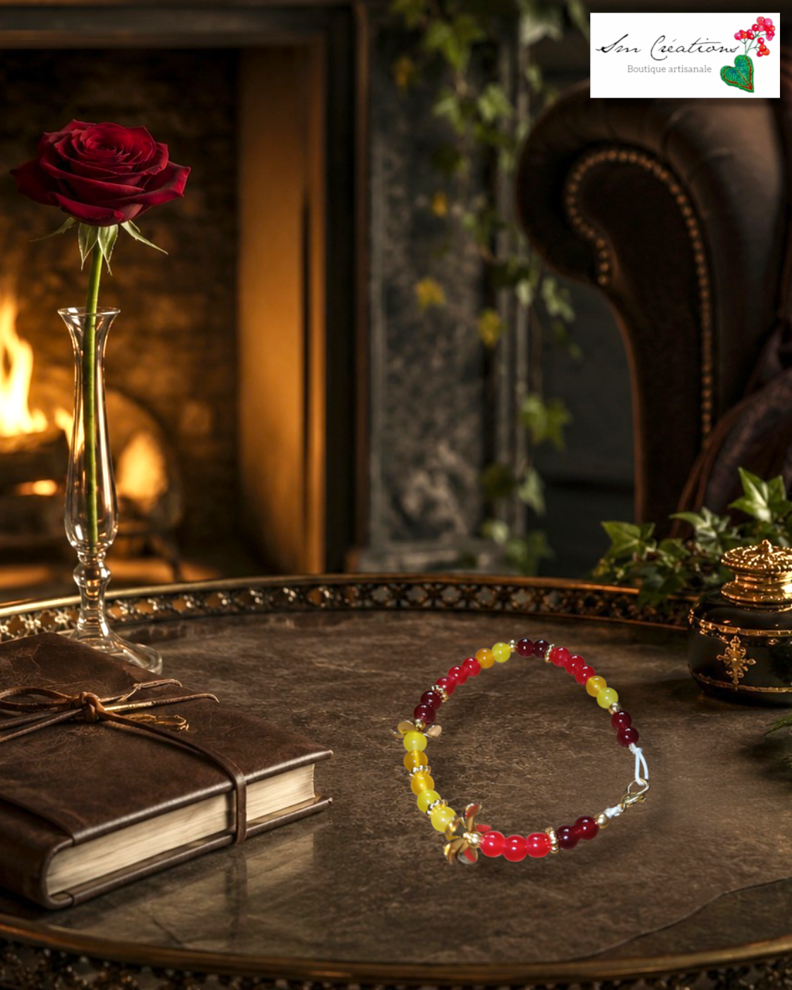 Parure Bracelet Boucle d'oreille ''Le chant du baobab'' Fabrication Unique
