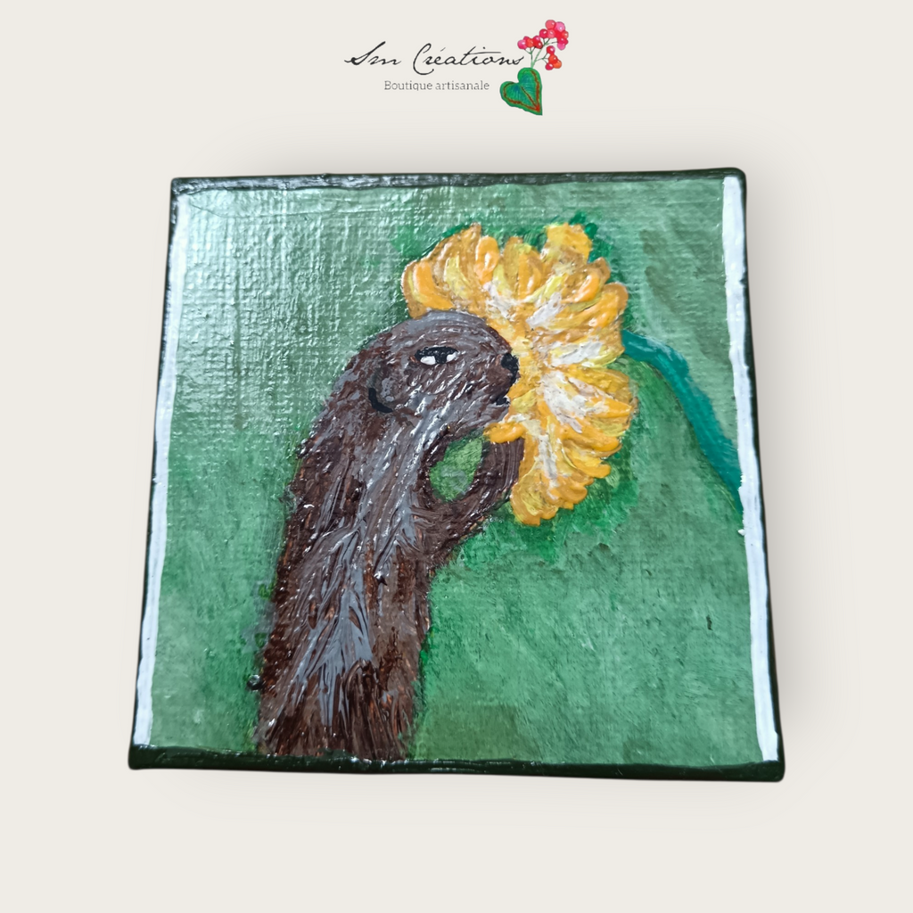 Peinture décoratif joviale ''Elle sent bon''| Signé Sm