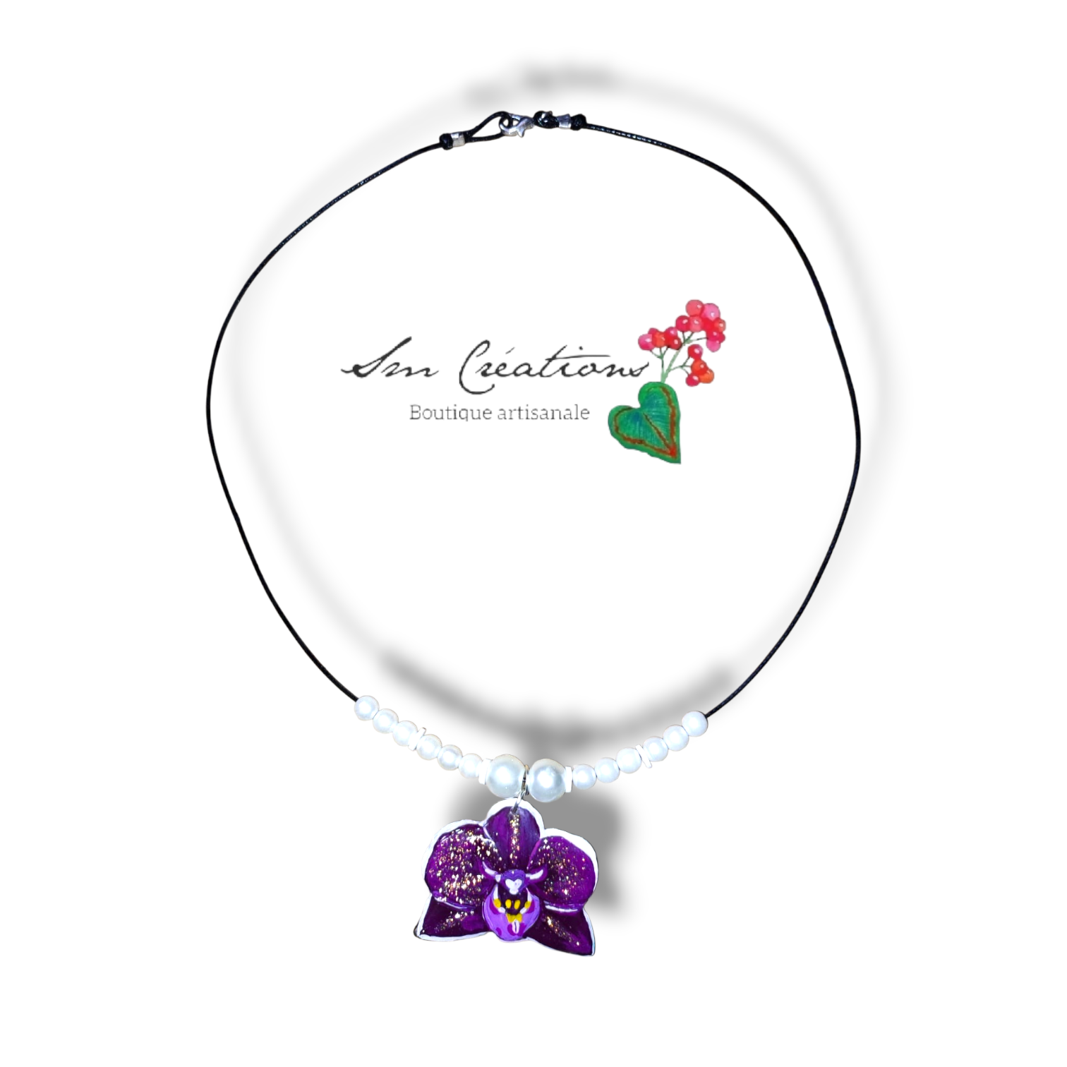 Collier Handmade ''Orchidée royale''