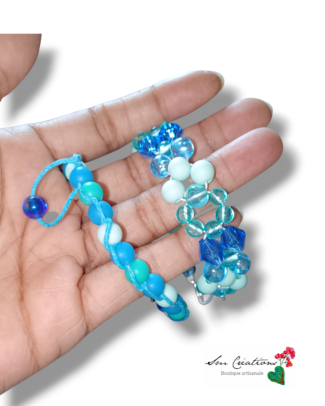 Bracelets artisanales Coloris Cian des mers - Bohème Chic