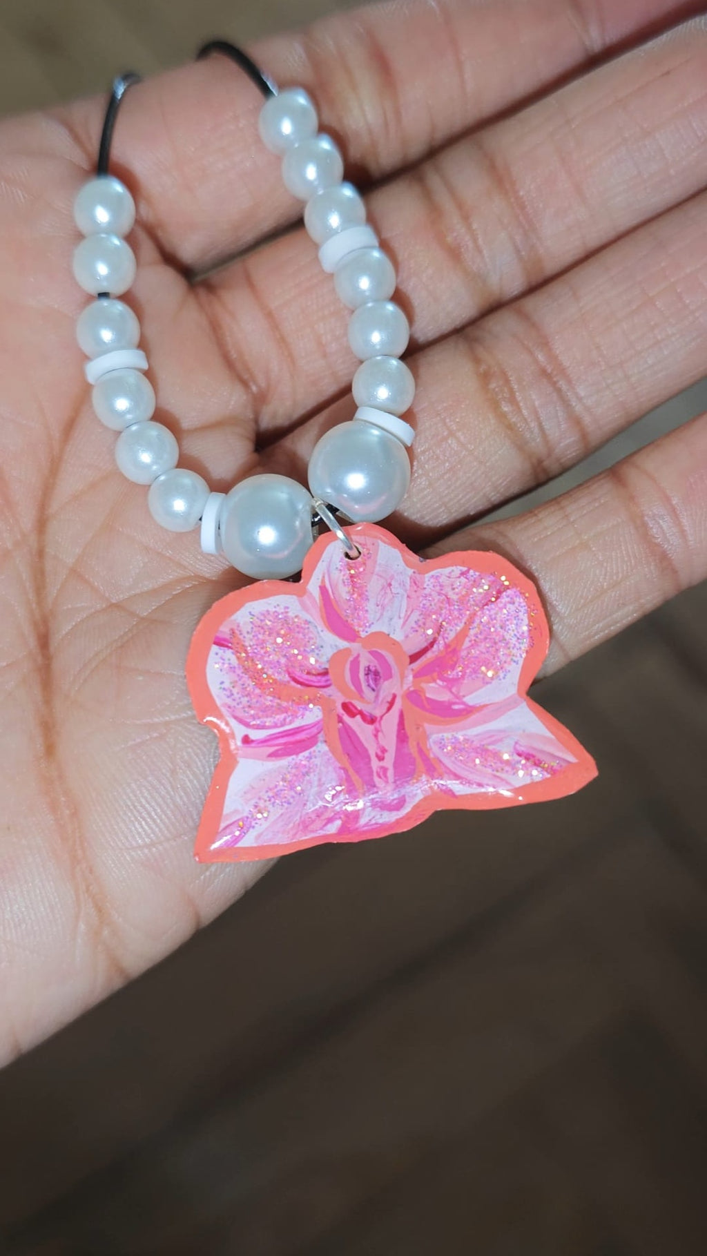Collier Handmade ''Orchidée royale''