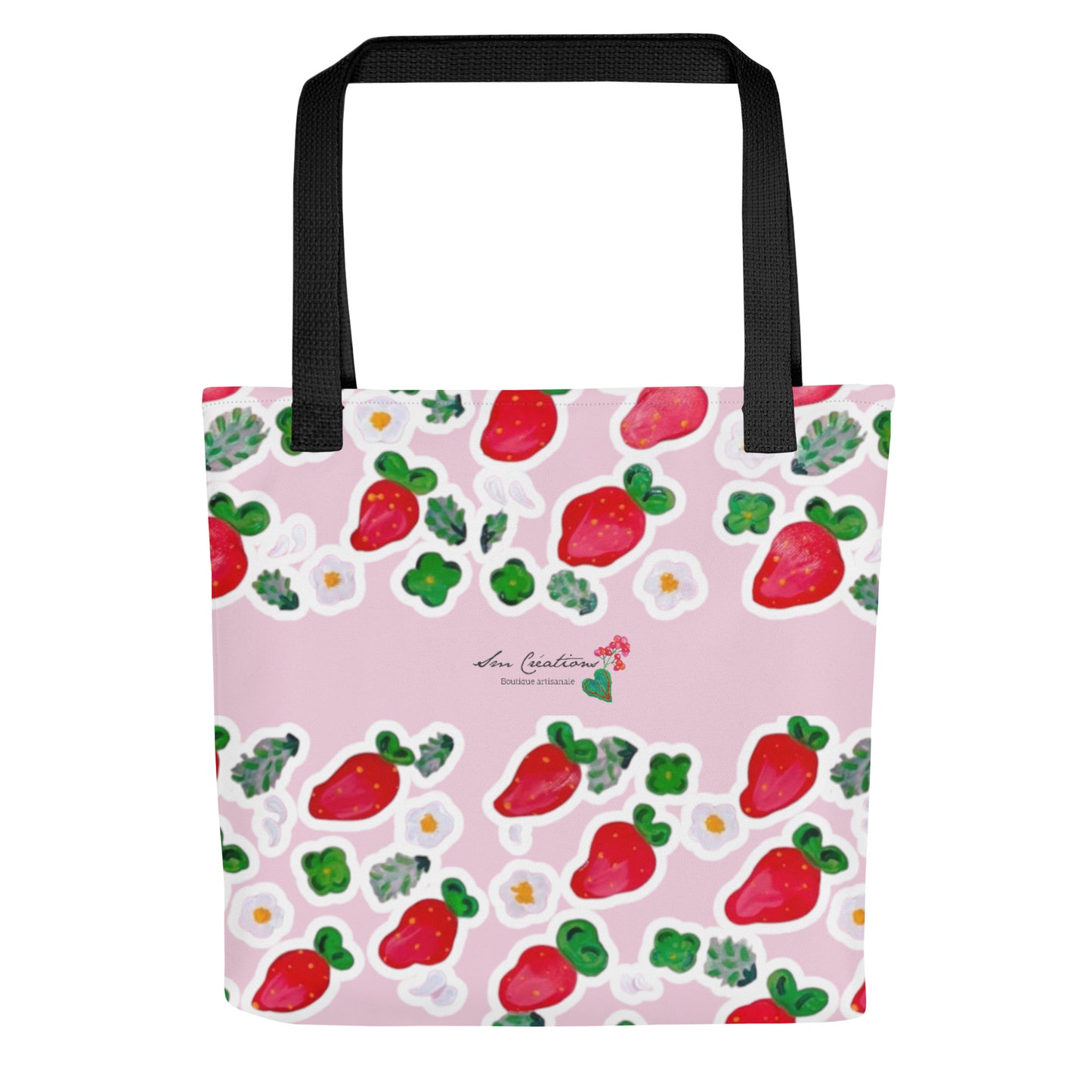 Tote bag "Douceur de Printemps" Full Print Design Unique 2025 Spring Summer - Strawberry