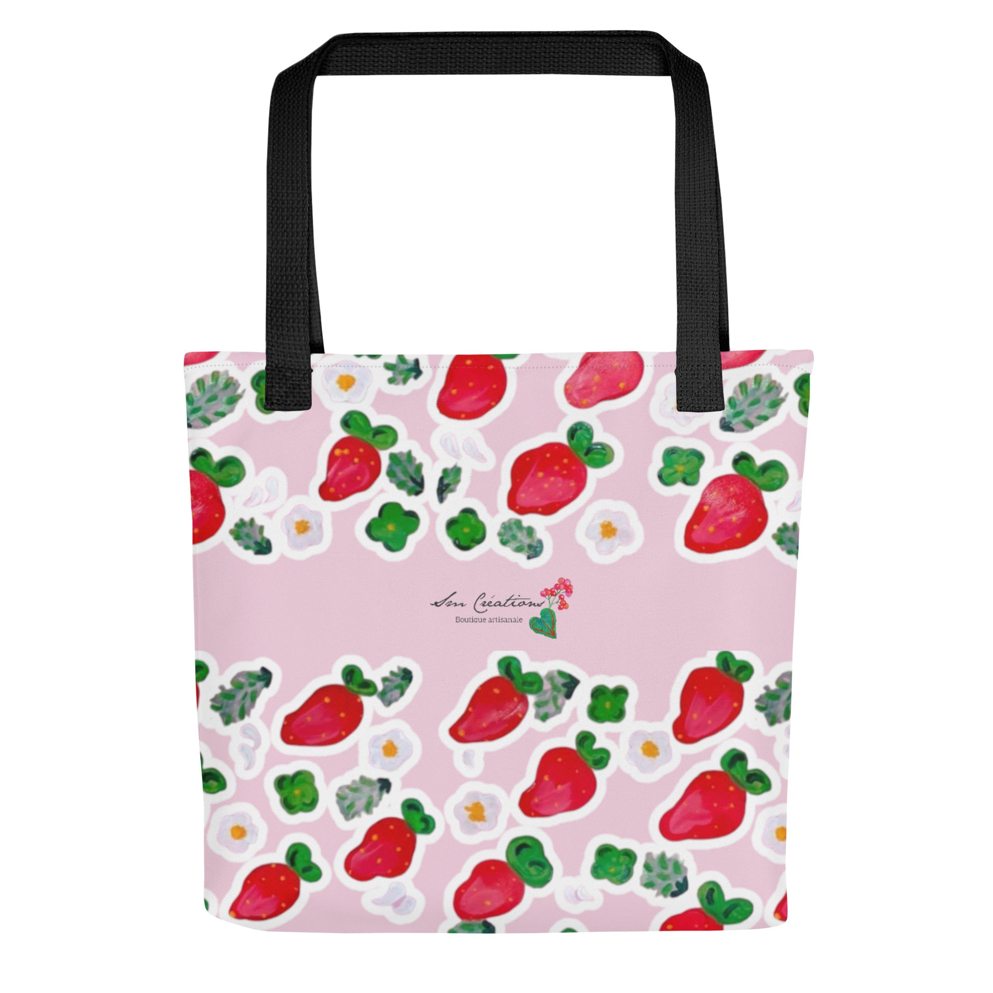 Tote bag "Douceur de Printemps" Full Print Design Unique 2025 Spring Summer - Strawberry