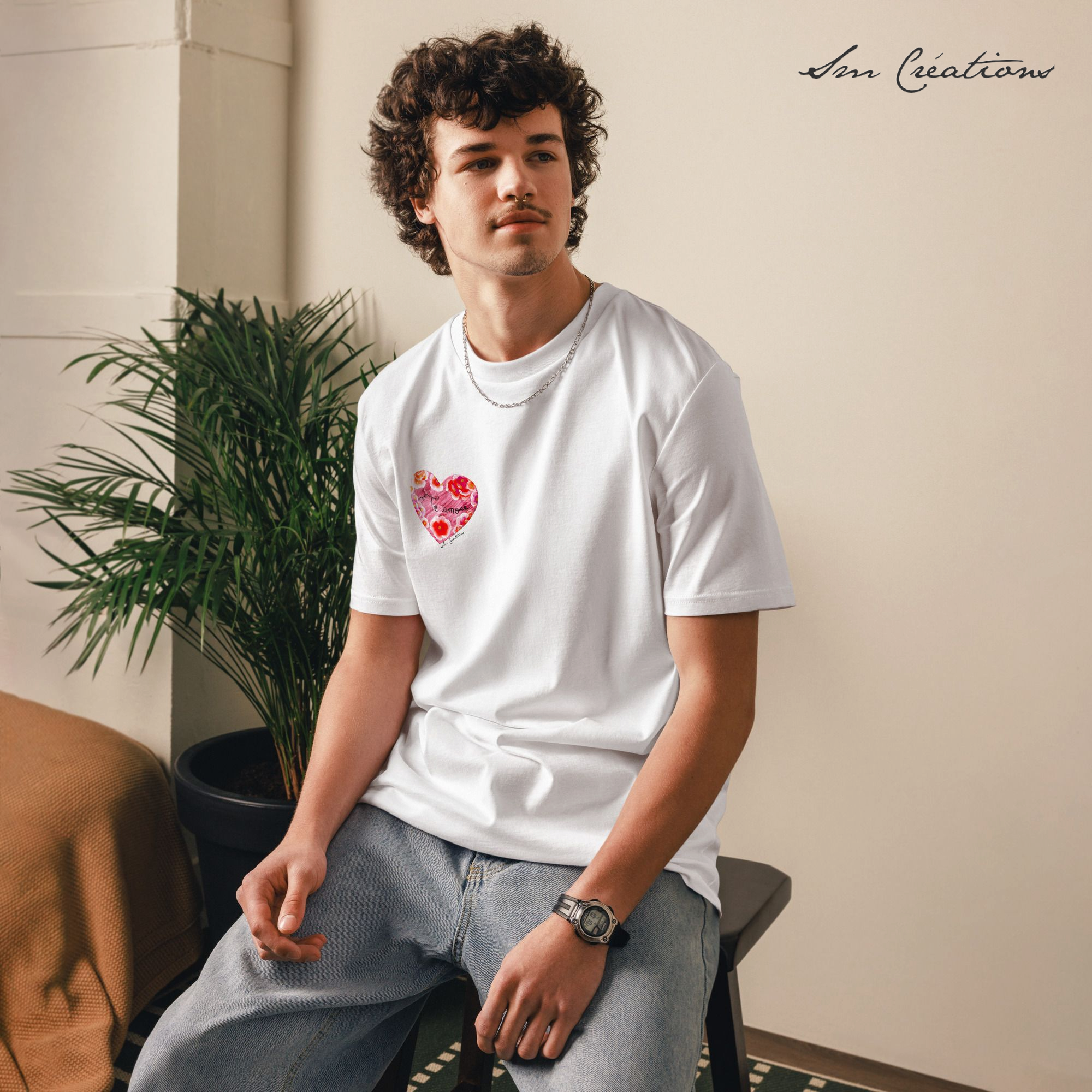 T-shirt unisexe en coton biologique "Te Amo" Design Spring Summer 2025