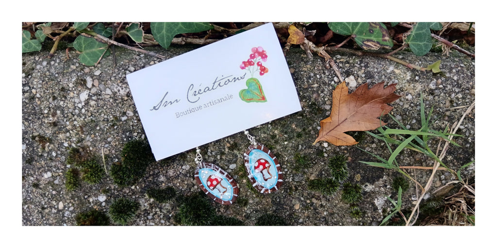 Boucle d'oreille Arte| ''La ronde des gnongnons'' 95% Naturelle