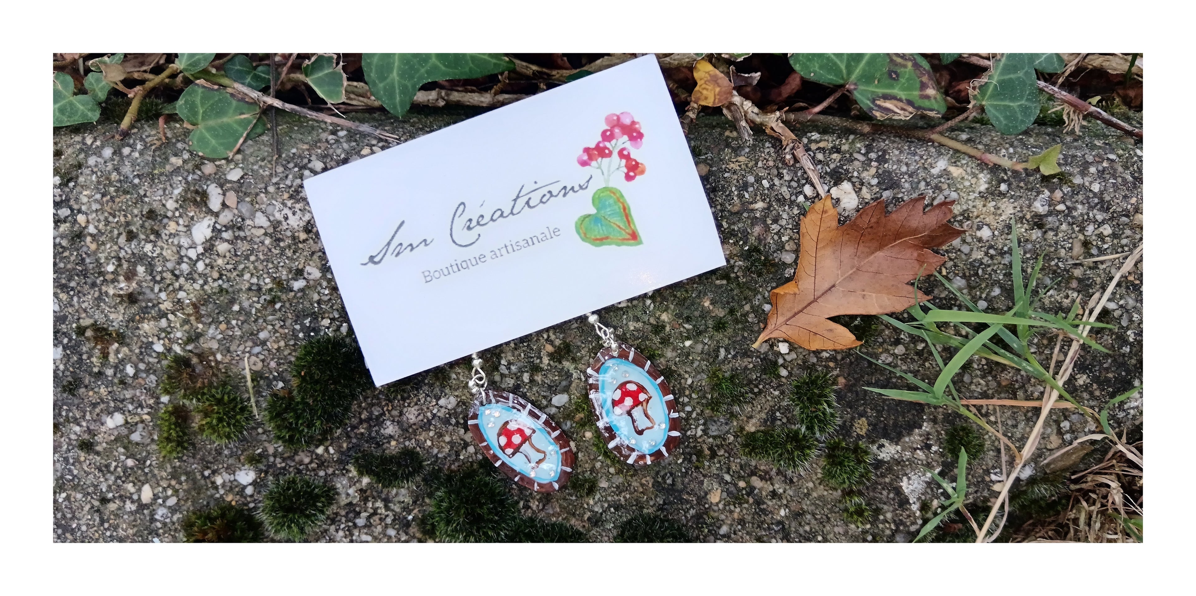 Boucle d'oreille Arte| ''La ronde des gnongnons'' 95% Naturelle