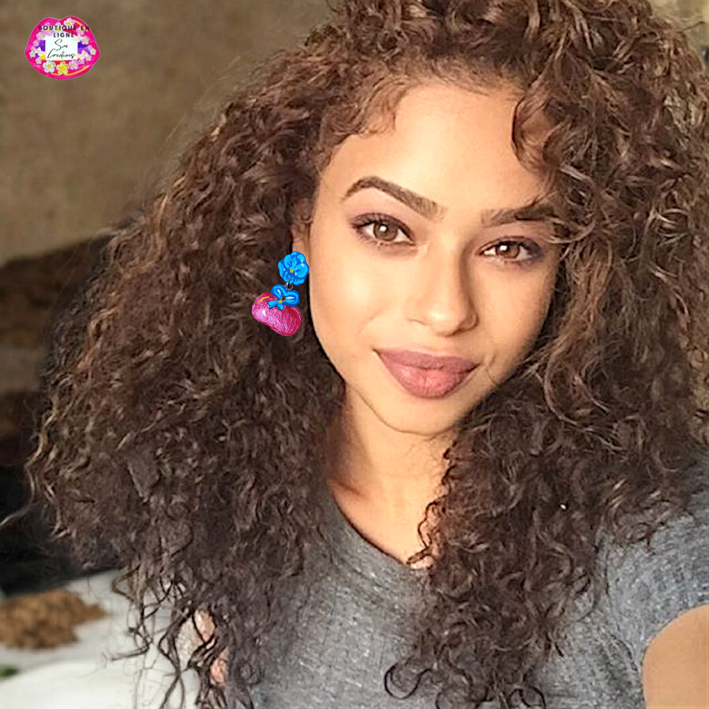 Boucle d'oreille Arte| ''Pomme 𝗍𝗈𝗆𝖺𝗍𝖾 ''95% Naturelle