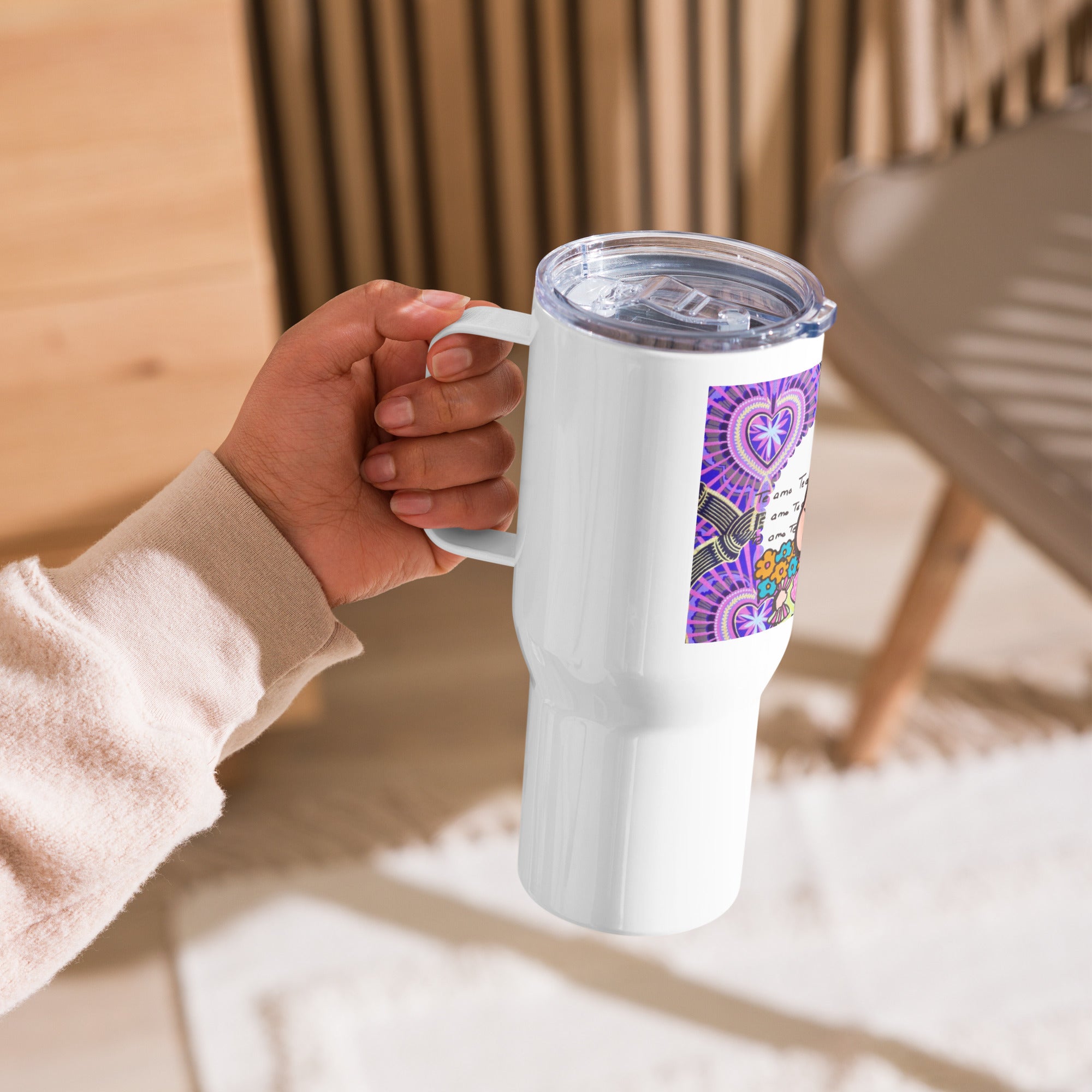 Mug Grande Taille 25oz avec anse Idees Cadeaux "Doux Message" Design Personnage "Petite Mama"2025