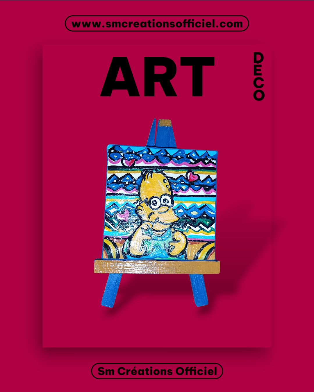 (Lot de 2) Peinture décoratif joviale ''Duo Simpson''| Signé Sm