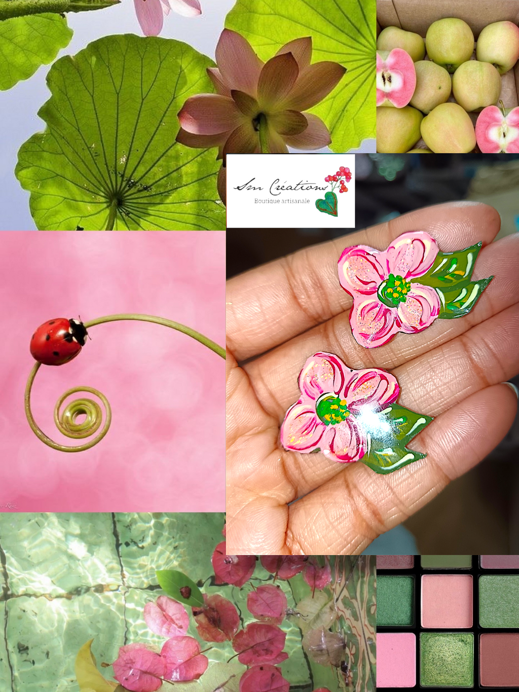 Boucle d'oreille artistique |''Flowers Pin's''| 95% Naturel Fais Main - Arte chic