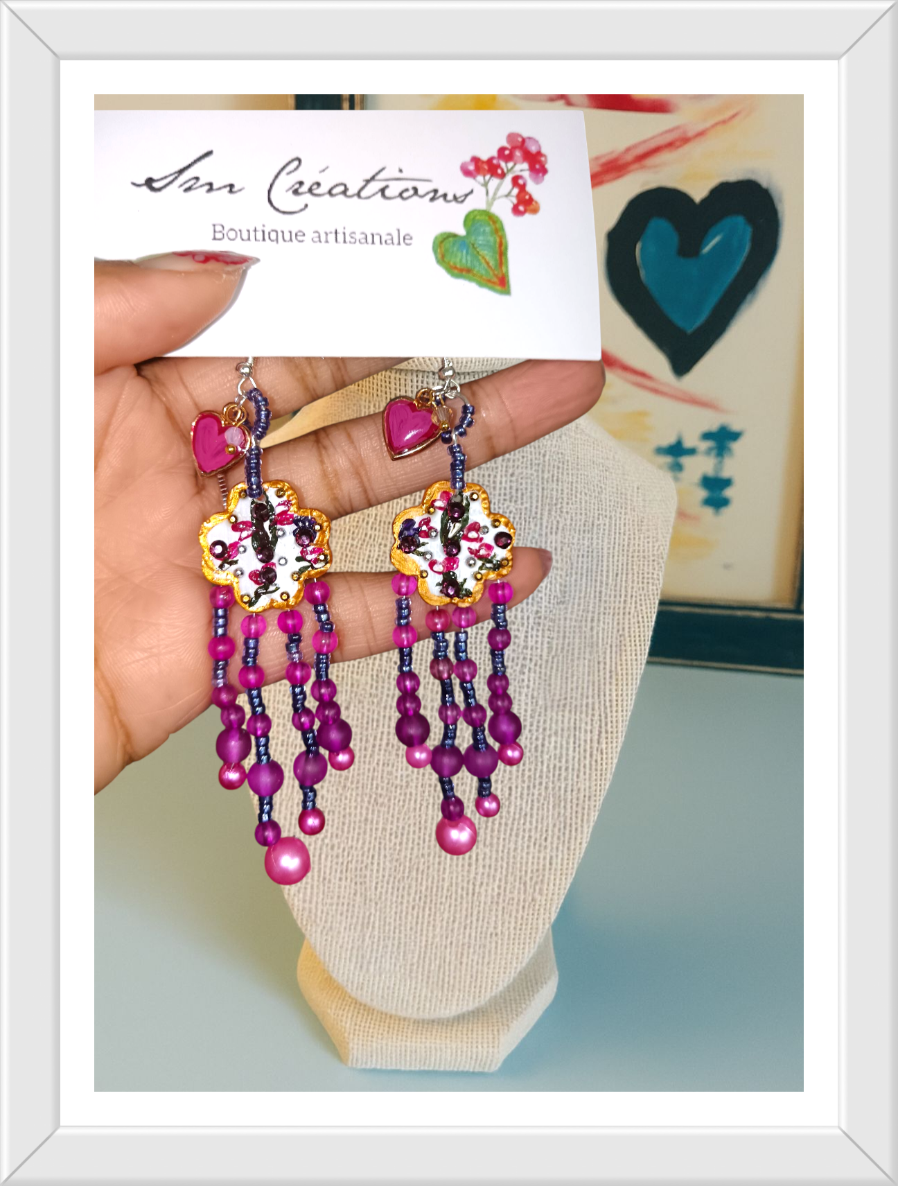 Boucle d'oreille artisanale | Arte | ''Nuage perlé'' E25/26