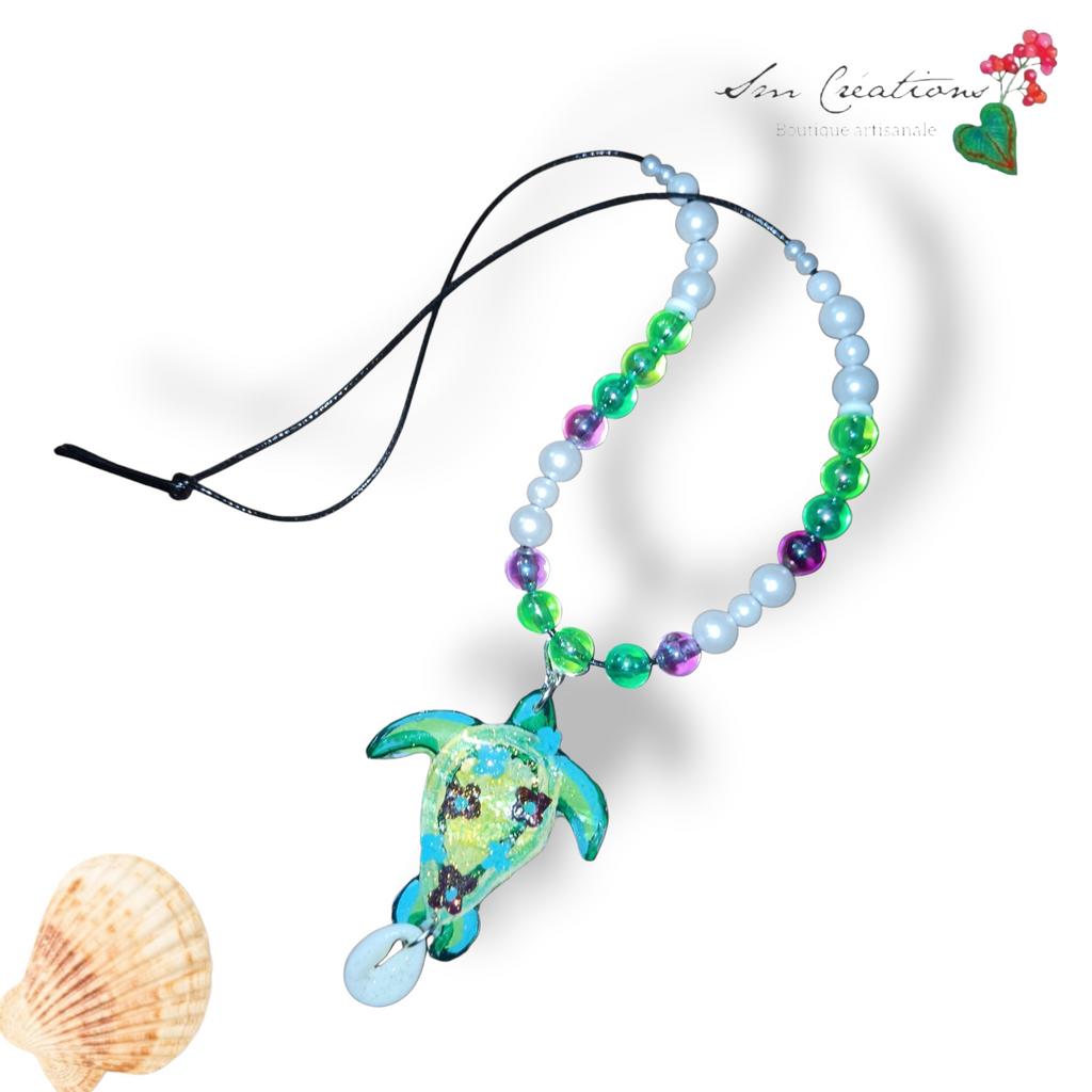 Collier Tortue Lagon artisanal – Collier fait main inspiré de l'océan ✨💙