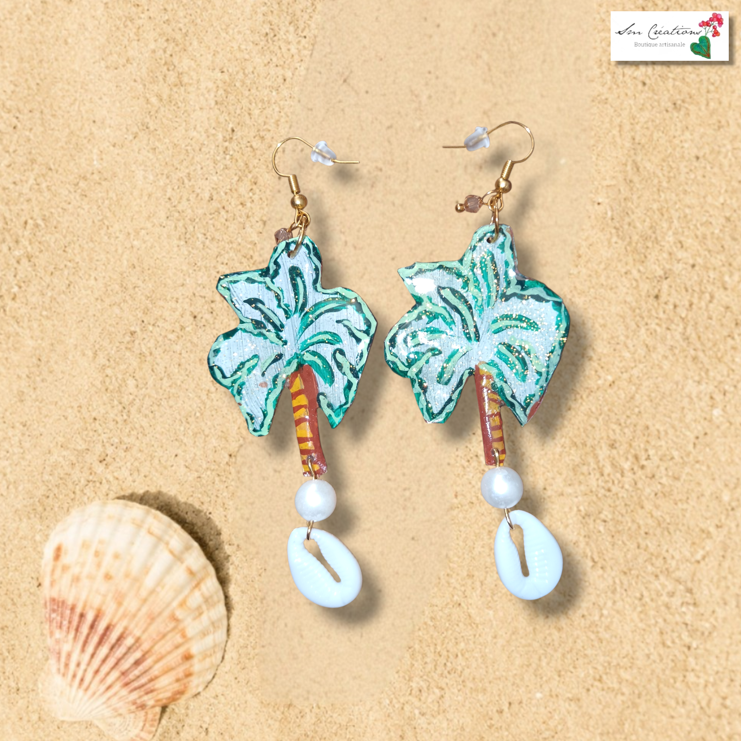 🌴 Boucles d'oreilles artisanales « Palm Beach »