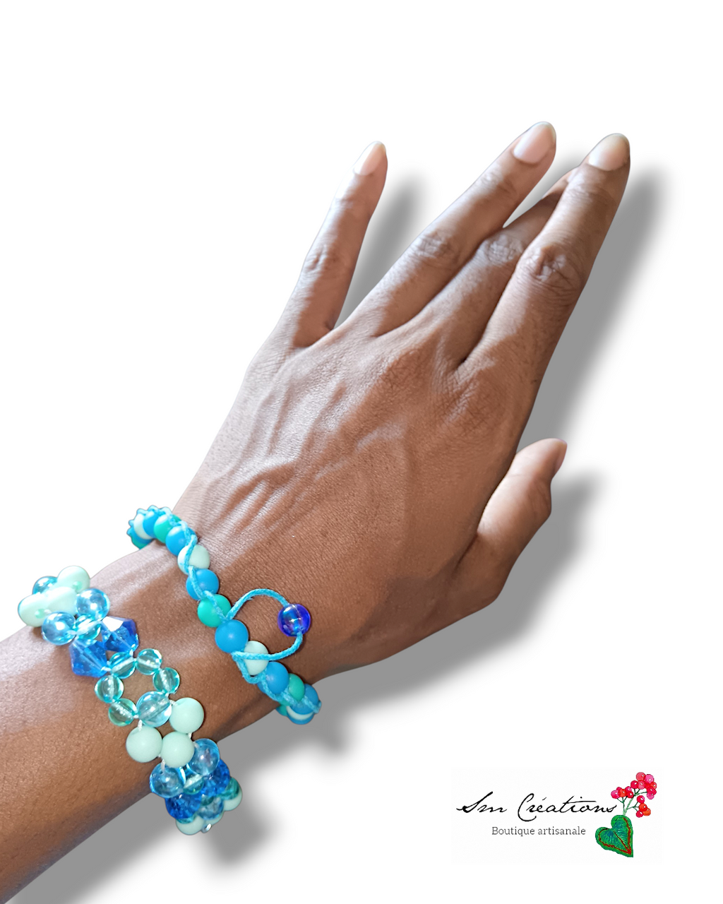 Bracelets artisanales Coloris Cian des mers - Bohème Chic