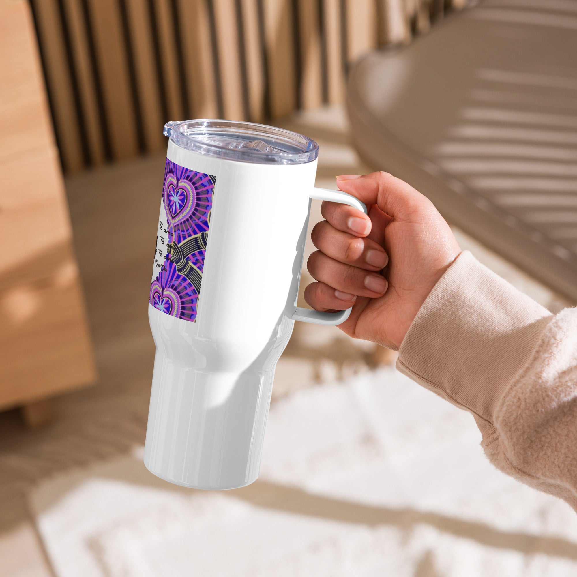 Mug Grande Taille 25oz avec anse Idees Cadeaux "Doux Message" Design Personnage "Petite Mama"2025