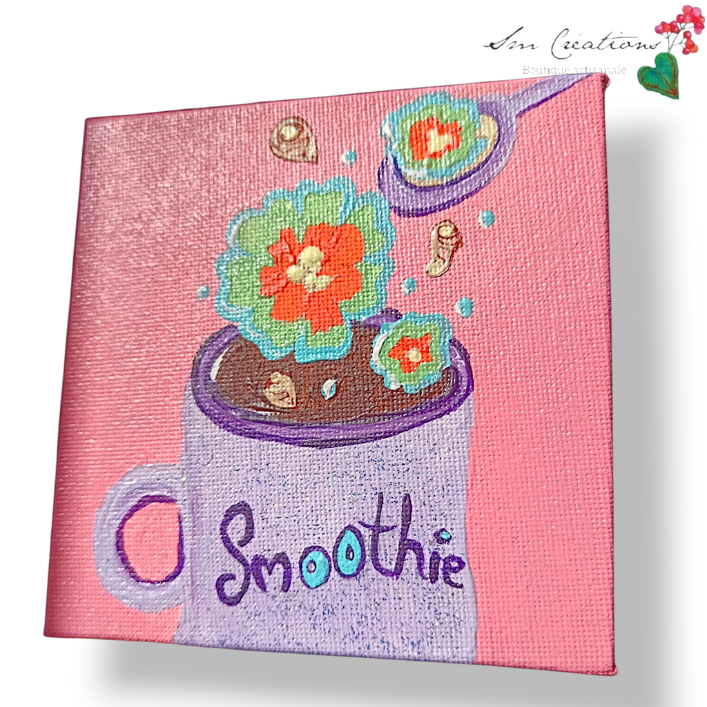 Magnet décoratif artisanal « Smoothie Fleuri »🌸
