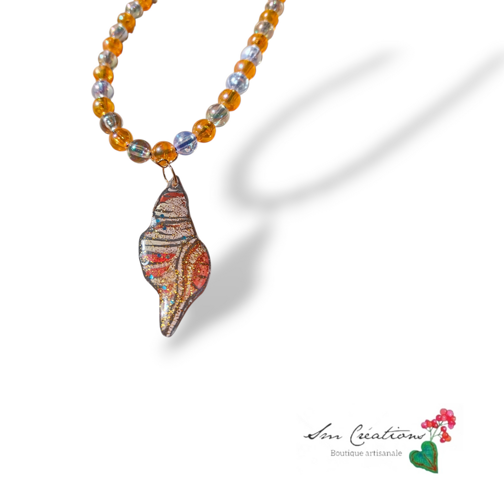 Collier artisanal "Fragment de plage" Pièce unique