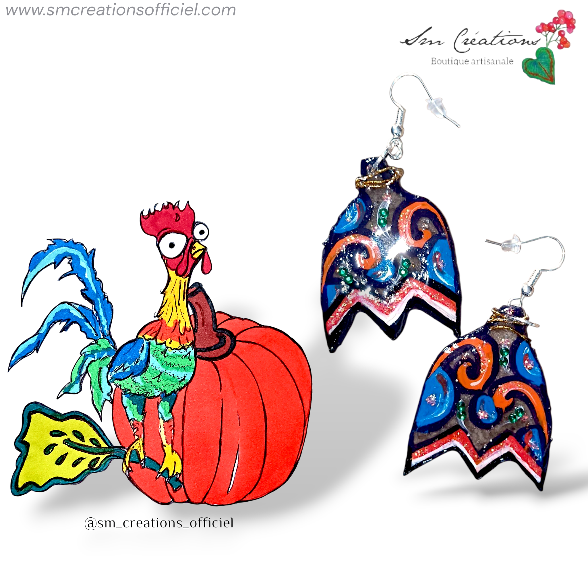 Boucle d'oreille Arte | ''Allô Oui Ne (tkt pas)'' 95% Naturel