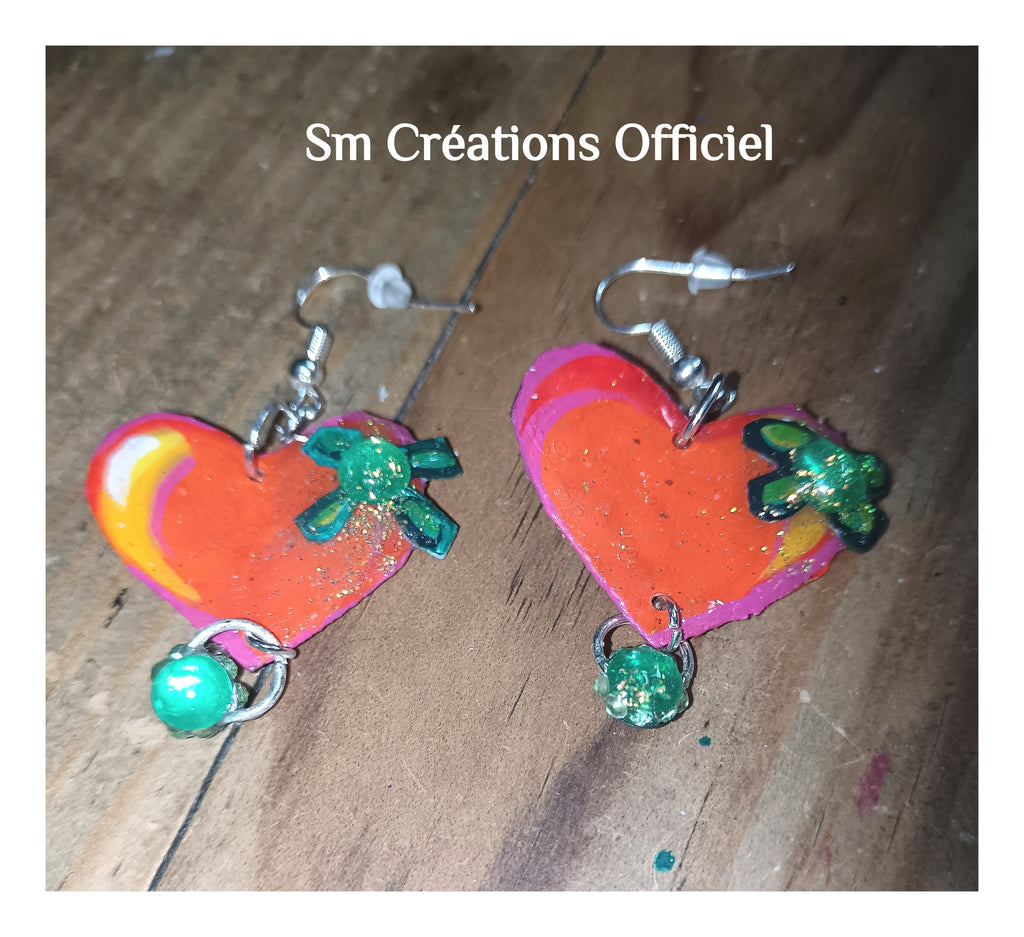 Boucle d'oreille artisanale artistique | Fin d'Octobre