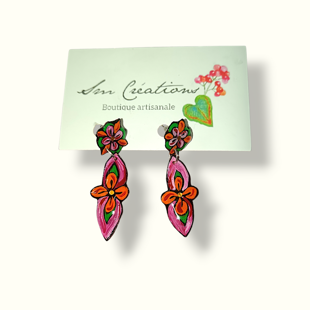 Boucle d'oreille artistique |''𝖫𝗎𝗇ardizz2'' Color Pop| 95% Naturel Fais Main