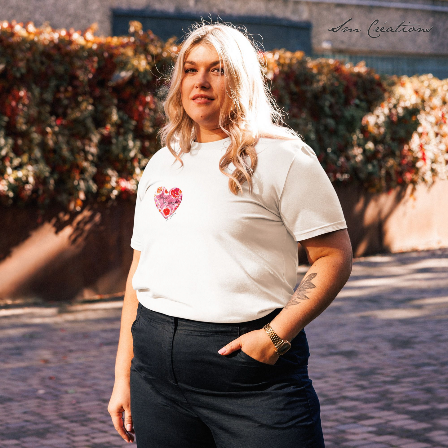 T-shirt unisexe en coton biologique "Te Amo" Design Spring Summer 2025