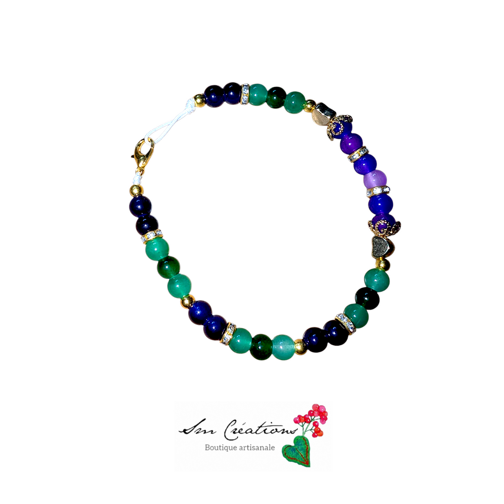 Ensemble de bijoux fantaisie fais main ''Menthe Cassis''