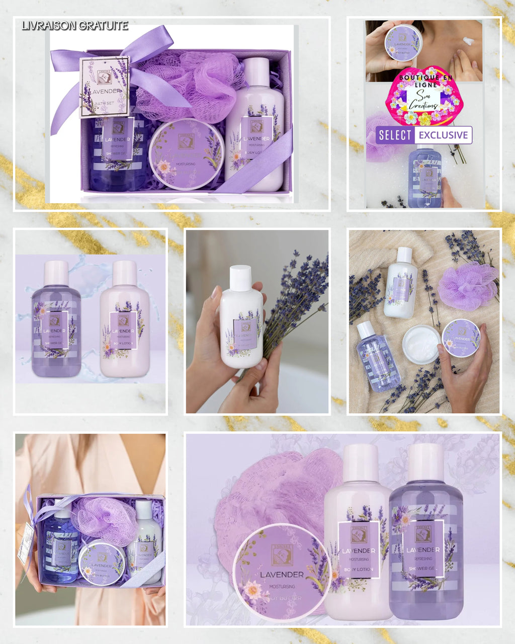 Cofffret Cadeau Beauté pour femme | 4 en 1 | ''Spéciale Lavande'' | Sélection SMC