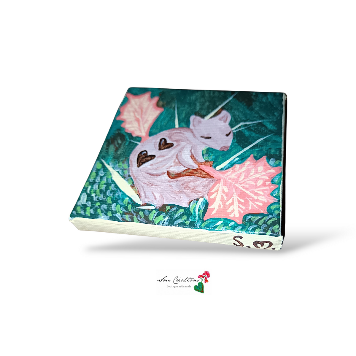 Mini toile ''Coeur Nutella'' Art déco