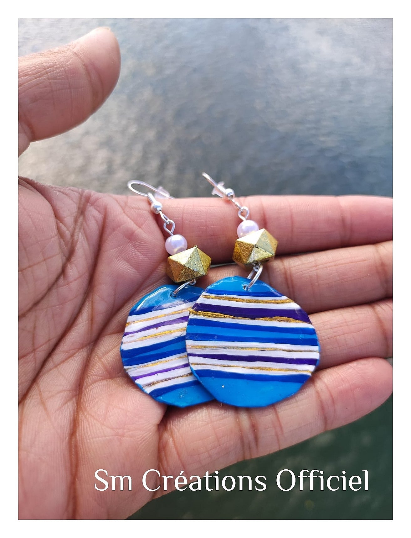 Boucle d'oreille artisanale Arte | ''Marinade'' 95%Naturel