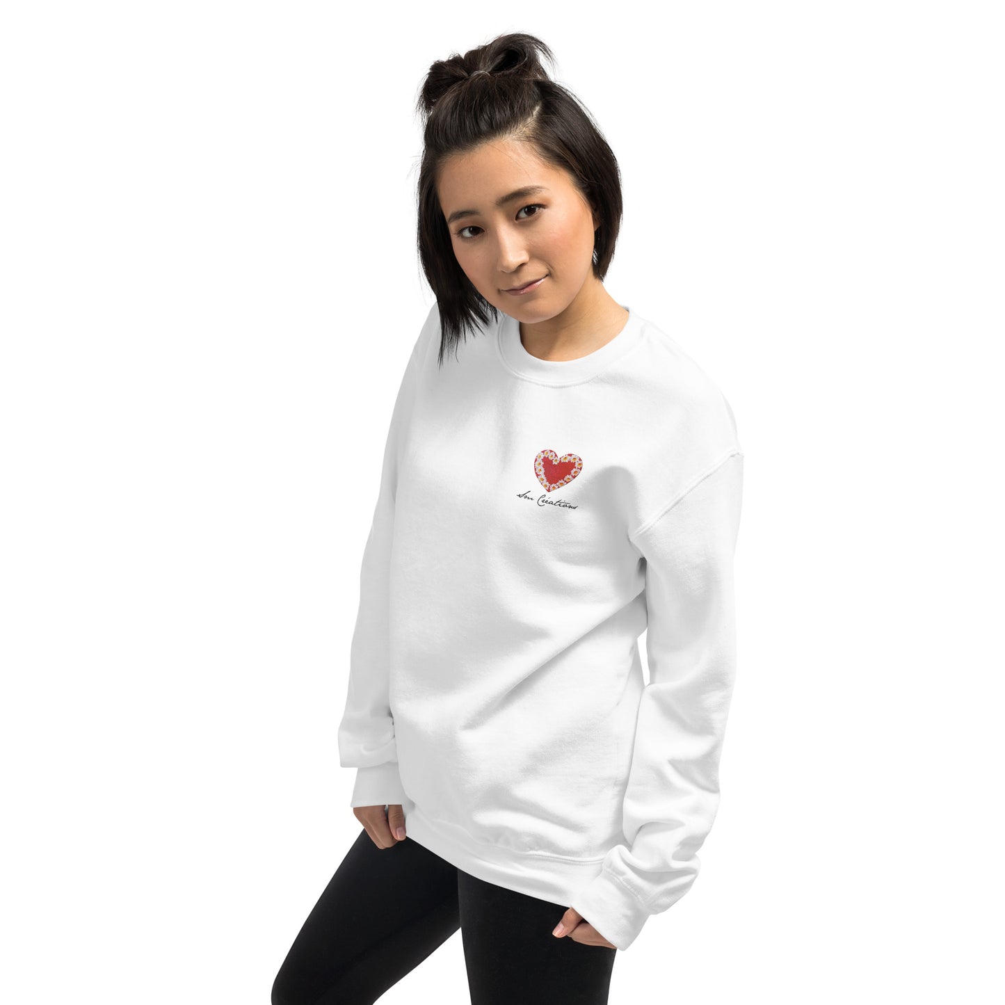 Sweat Unisexe à Col Rond ''Coeur Marguerite " type Classical / Spring Summer 2025